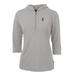 Women's Cutter & Buck Gray Los Angeles Angels Virtue Eco Pique 3/4 Sleeve Half-Zip Pullover Hoodie