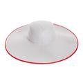 'Traditional Cotton Sun Hat with Red Piping and 6-Inch Brim'