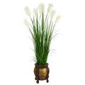 Nearly Natural 63 Wheat Plum Grass Artificial Plant in Decorative Planter