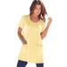 Plus Size Women's Two-Pocket Soft Knit Tunic by Roaman's in Banana (Size 1X) Long T-Shirt