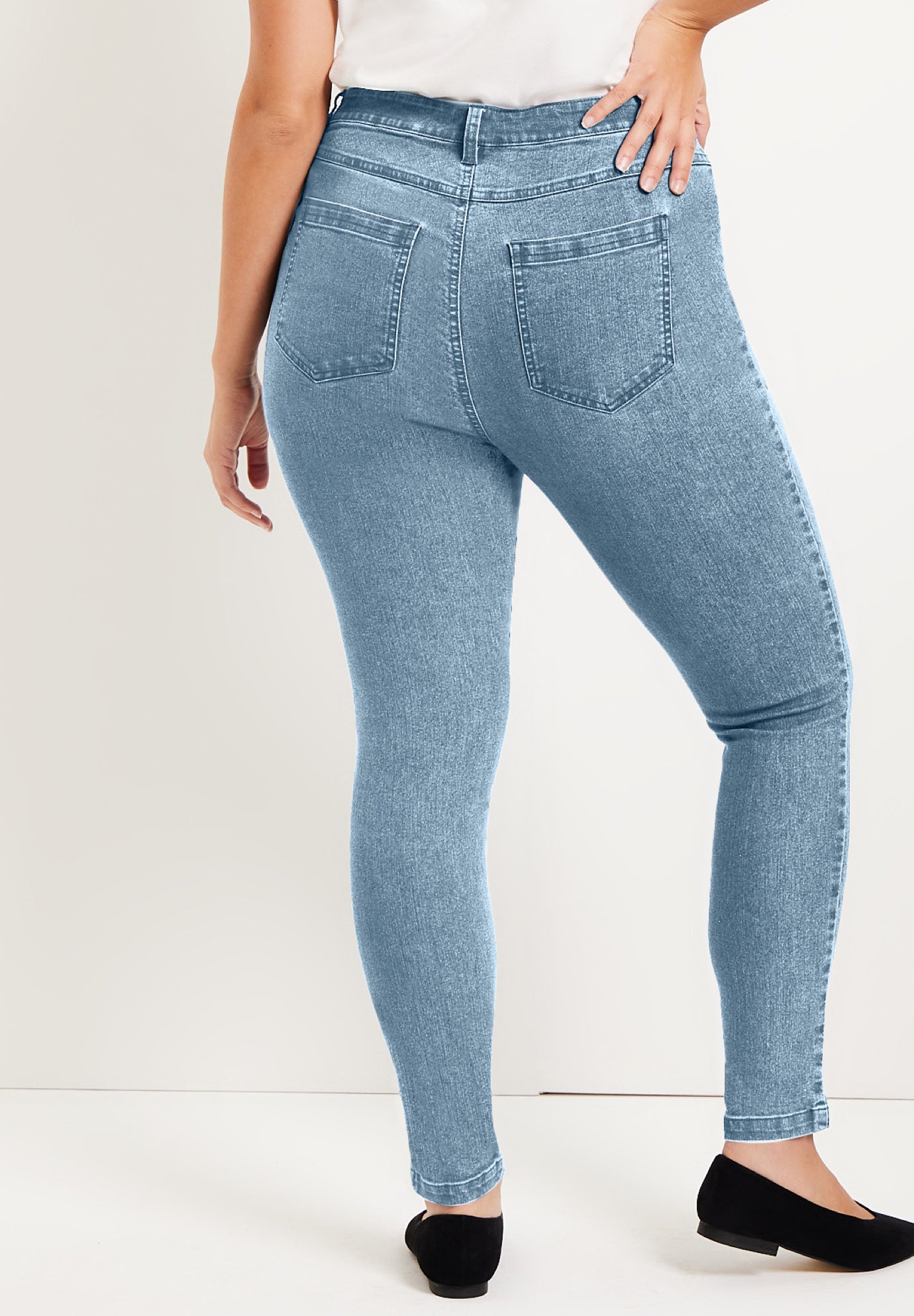Plus Size Women's Curvie Fit Skinny Jeans by June & Vie in Light Blue (Size 20 W)
