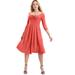 Plus Size Women's Sweetheart Swing Dress by June+Vie in Sunset Coral (Size 10/12)