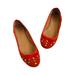 J. Crew Shoes | J. Crew Gold-Studded Suede Round Toe Ballet Flats In Orange | Color: Orange | Size: 6.5