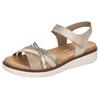 Riemchensandale REMONTE, Damen, Gr. 41, gold (hellgrau, goldfarben), Lederimitat, metallic, sportlich, Schuhe, Keilabsatz, Sommerschuh, Sandalette mit herausnehmbarer Softeinlage