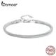 Bamoer – Bracelet à fermoir mousqueton en argent Sterling 925 pour femmes chaîne serpent cadeau