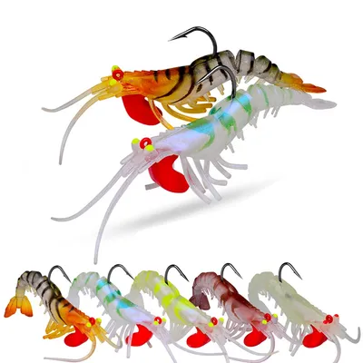 Leurre coulant lumineux souple en forme de crevette appât artificiel idéal pour la pêche à la