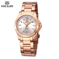 MEGIR-Montre-bracelet en or rose pour femme marque de luxe mode féminine horloge à quartz