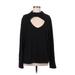 24/7 Maurices Long Sleeve Top Black Solid Mock Tops - Women's Size 2