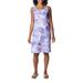 Columbia Women's Freezer III Dress (Size 1X) Violet Sea/Foam Floral, Elastine,Polyester