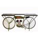 17 Stories Historical Motorcycle Bar Cart Wood/Metal in Brown/Gray/Green | 33.5 H x 17 W x 71 D in | Wayfair A264F4BA217E48BCBD3D607FFB80FAF8