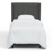 Joss & Main Hanson Upholstered Low Profile Standard Bed Metal/Polyester in Gray/Black | 56 H x 46 W x 80 D in | Wayfair