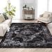 Black/Gray 87 x 63 x 0.36 in Area Rug - Williston Forge Isahak Black Vintage Oriental Floral Area Rug-Black | 87 H x 63 W x 0.36 D in | Wayfair