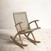 Birch Lane™ Outdoor Brayson Rocking Solid Wood Chair Wood in Gray/White/Brown | 36 H x 24.5 W x 37 D in | Wayfair 0296CB4F8F8A4097BE660704B62EC60E