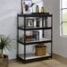 17 Stories 48" H x 32" W Iron Standard Bookcase in Black/Brown | 48 H x 32 W x 17 D in | Wayfair 55F0E5EB24164127830DA0230AA838AA