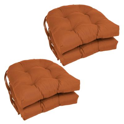 16-inch U-Shaped Indoor Twill Chair Cushions (Set of 2, 4, or 6) - 16