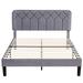 Upholstered Platform Bed Frame with Modern Adjustable Headboard, No Box Spring Needed