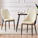 Faux Leather Upholstered Dining Chairs with Woven Back, Set of 2 - 18.11"W x 21.26"D x 36.61"H