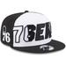 Men's New Era White/Black Philadelphia 76ers Back Half 9FIFTY Snapback Hat