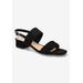 Extra Wide Width Women's Ellison Sandals by Bella Vita in Black Suede (Size 9 WW)