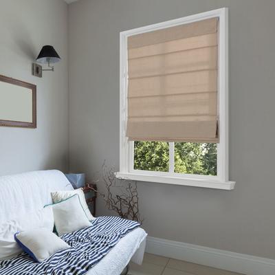 Wide Width Cordless Light Filtering Fabric Roman Shades by Whole Space Industries in Linen (Size 36