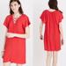 Madewell Dresses | Madewell Womens Mini Dress Lace Up Front Flutter Sleeve Red Small G3056 | Color: Red | Size: S