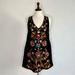 Free People Tops | Free People Embroidered Tunic Dress, Xs | Color: Black/Tan | Size: Xs