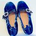 J. Crew Shoes | J.Crew Velvet Crystal Mary Jane Flats | Color: Blue | Size: 6.5