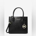 Michael Kors Bags | Michael Kors-Mercer Medium Pebbled Leather Crossbody Bag In Black Nwt! | Color: Black | Size: Os