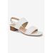 Extra Wide Width Women's Ellison Sandals by Bella Vita in White Suede (Size 9 1/2 WW)