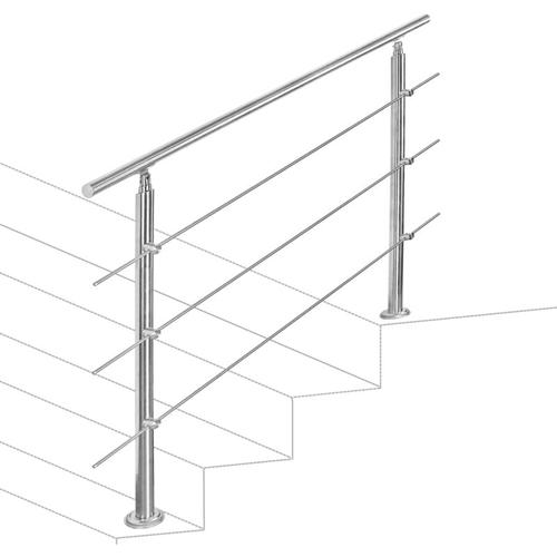 Treppengeländer 100cm 3 Querstreben Edelstahl Geländer und Handläufe Balkongeländer Aufmontage