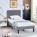 VECELO Upholstered Platform Bed Frame with Height Adjustable Headboard, Wooden Slats Twin/Full/Queen Size Beds