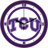 TCU Horned Frogs 11.5 Suntime Premium Glass Face Traditional Logo Wall Clock