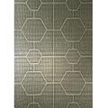 Corrigan Studio® Kamey Geo Hexagon Brass Silver Metallic Trellis Lines Wallpaper Alligator 3D Vinyl in Gray | 396 W in | Wayfair