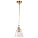 Dover; 1 Light; Small Pendant; Vintage Brass with Clear Glass