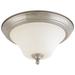 Dupont; 2 Light; 13 in.; Flush Mount with Satin White Glass