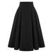 Dress Boho Waist Elastic Line A Pocket Pleated Swing Beach Summer Tiered Long Skirt Women Flowy Printing Skirt Tennis Skirts M