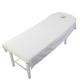 Beauty Bed - Plain Linen Washable Reusable Massage Table Cover Elastic Bed Cover White 80cmx190cm Opening