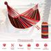 Elegant Choise Camping Hammock Hanging Swing Canvas 72.8in Hammock Sleeping Gear Red