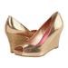 Lilly Pulitzer Shoes | Lilly Pulitzer Gold Resort Chic Peep Toe Wedge Pumps Women’s Size 9 | Color: Gold | Size: 9