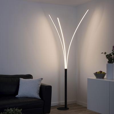 JUST LIGHT Stehlampe "MAJA", schwarz, B:58cm L:80cm, Lampen, LED, Schalter, Kippschalter