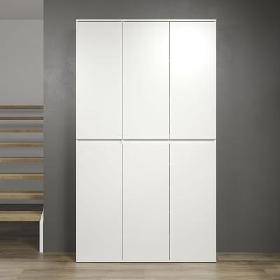 Garderoben-Set INOSIGN "Novara", weiß, B:111cm H:191cm T:34cm, Holzwerkstoff, Kastenmöbel-Sets, Mehrzweckschrank mit 6 Türen - (B/T/H) 111/34/191 cm Image