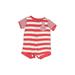 Carter's Short Sleeve Outfit: Red Stripes Bottoms - Size Newborn