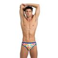 Arena Men's Pride Swim Briefs, Neon Blue-White Multi, 32 UK