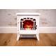 Garden Mile® Traditional Electric Fireplace Adjustable Flame Effect Stove Fire Heater - Freestanding Fire Place 2 Heat Settings Portable Heater Log Burner Room Heater for Home Heating (White, 1800W)