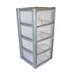 Large Transparent Silver 4 Drawer Plastic Modular Storage Tower For Home Schools Work Places (2)