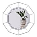 ANYHI Silver Octagonal Wall Mirror Decor, Decorating Boho Mirror for Wall Decor, Geometric Hanging Mirror with 3D Vision and Metal Frame,Perfect for Entryway Bedroom Living Room (24"x23")