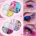 Palette de maquillage pour sourcils 7 couleurs paillettes de diamant fard à paupières étoile à