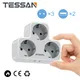 TESSAN – multiprise murale avec 3 prises ca et 2 Ports USB multiprise ue avec Protection contre les