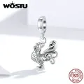 WOSTU – breloques de coq en argent Sterling 925 perles d'animaux adaptées aux pendentifs de