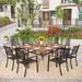 Lark Manor™ Alyah Square 8 - Person 60" Long Outdoor Dining Set Metal in Brown | Wayfair C7AA3B9DB7724EDEB003C2C51DD5CD07